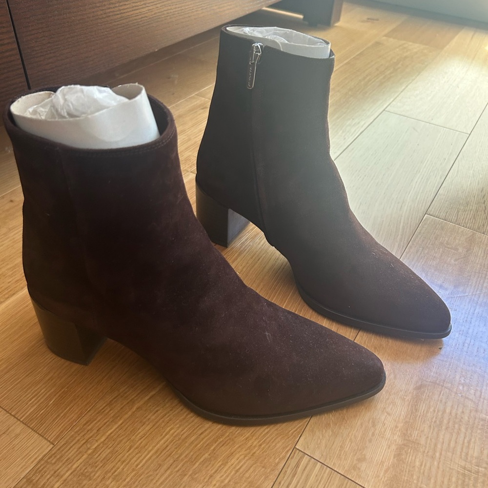 MARGAUX Brown Suede Ankle Boots